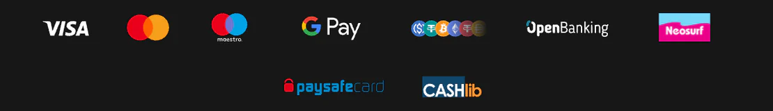 Casino Intense méthodes de paiement avec Visa, Mastercard, Maestro, Google Pay, cryptomonnaies, Open Banking, Neosurf, Paysafecard et Cashlib
